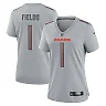 Zennovawear Women's Chicago Bears Justin Fields Gray Atmosphere Fashion Game Jersey