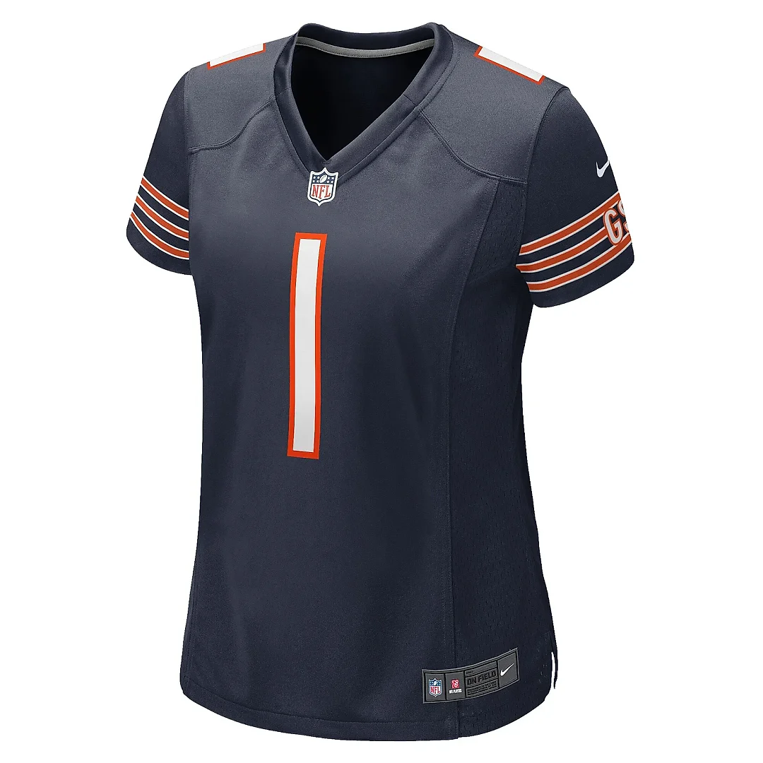 Zennovawear Women's Chicago Bears Justin Fields Navy Player Jersey