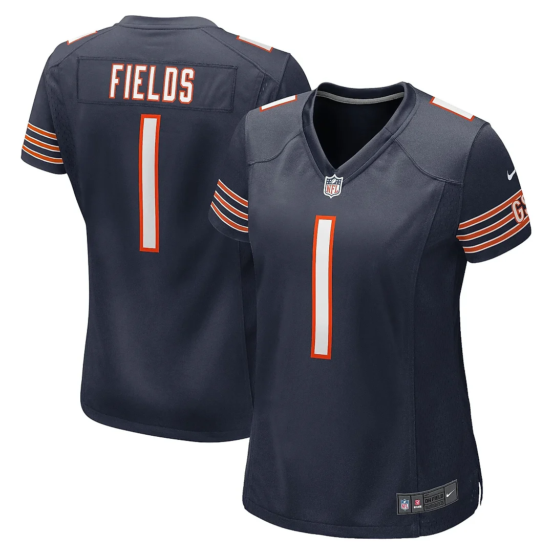 Zennovawear Women's Chicago Bears Justin Fields Navy Player Jersey