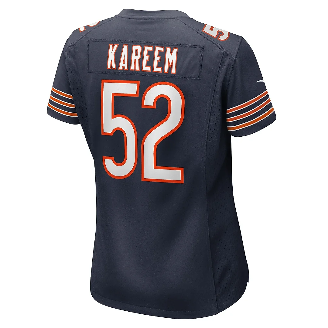 Zennovawear Women's Chicago Bears Khalid Kareem Navy Team Game Jersey