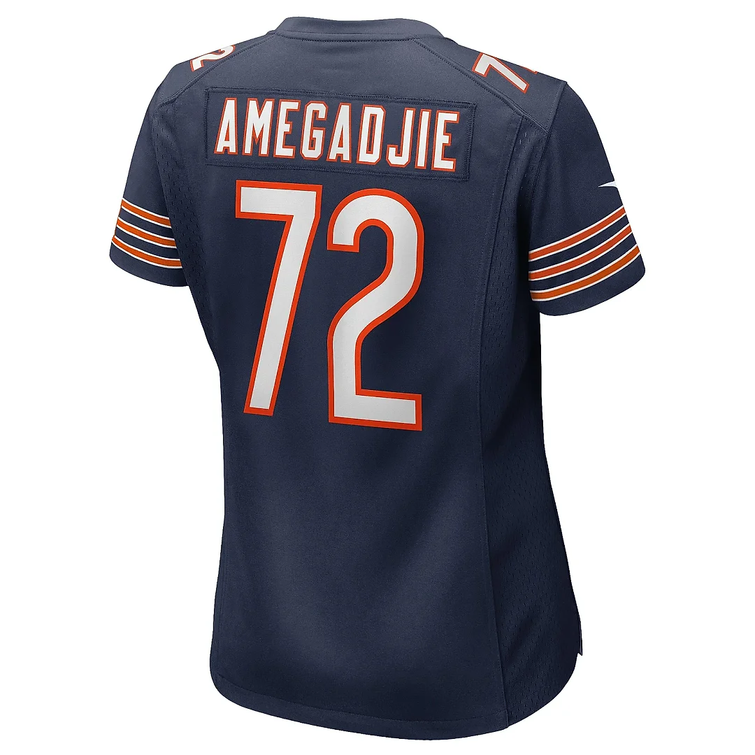 Zennovawear Women's Chicago Bears Kiran Amegadjie Navy Game Jersey