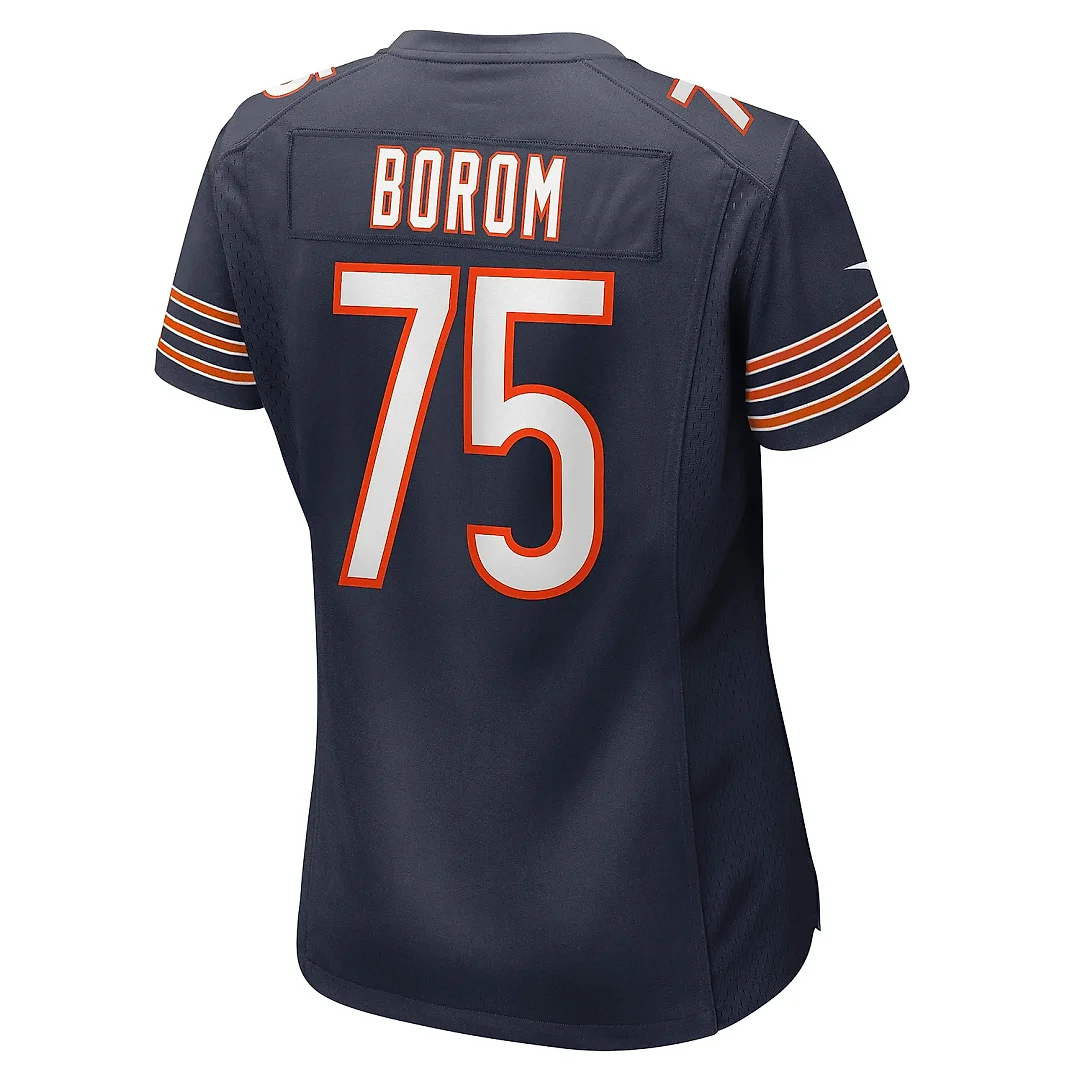 Zennovawear Women's Chicago Bears Larry Borom Navy Game Jersey
