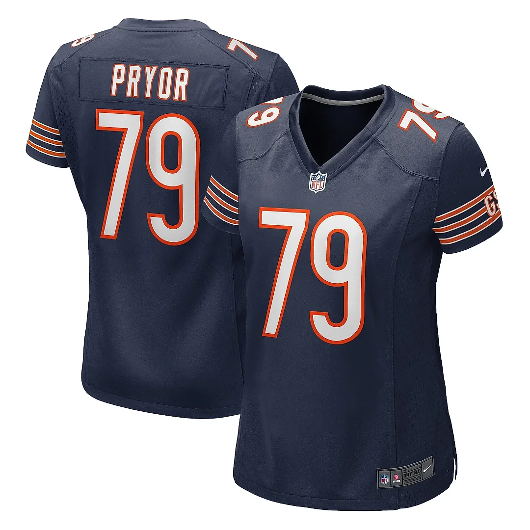 Zennovawear Women's Chicago Bears Matt Pryor Navy Game Jersey