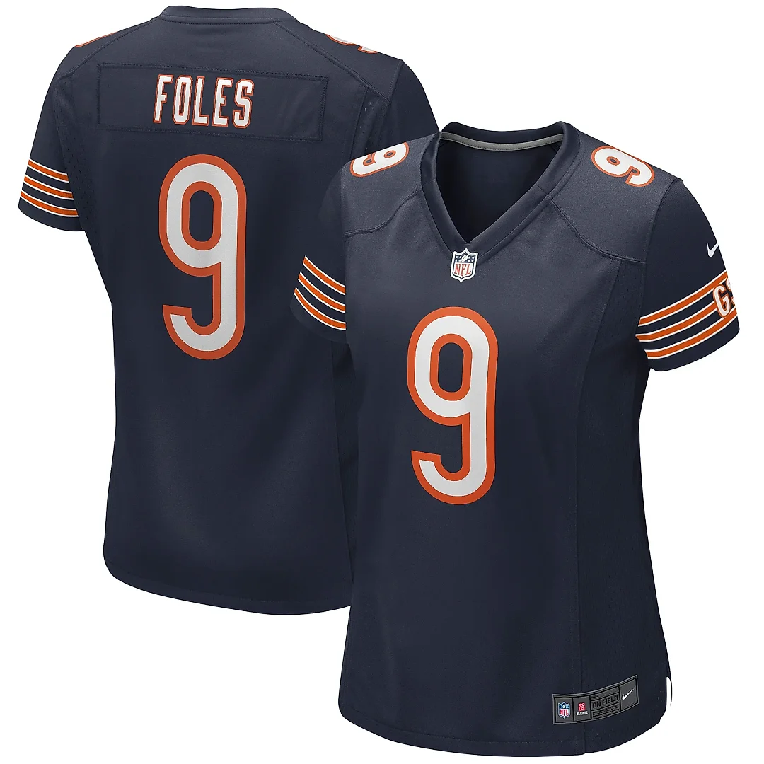 Zennovawear Women's Chicago Bears Nick Foles Navy Game Jersey