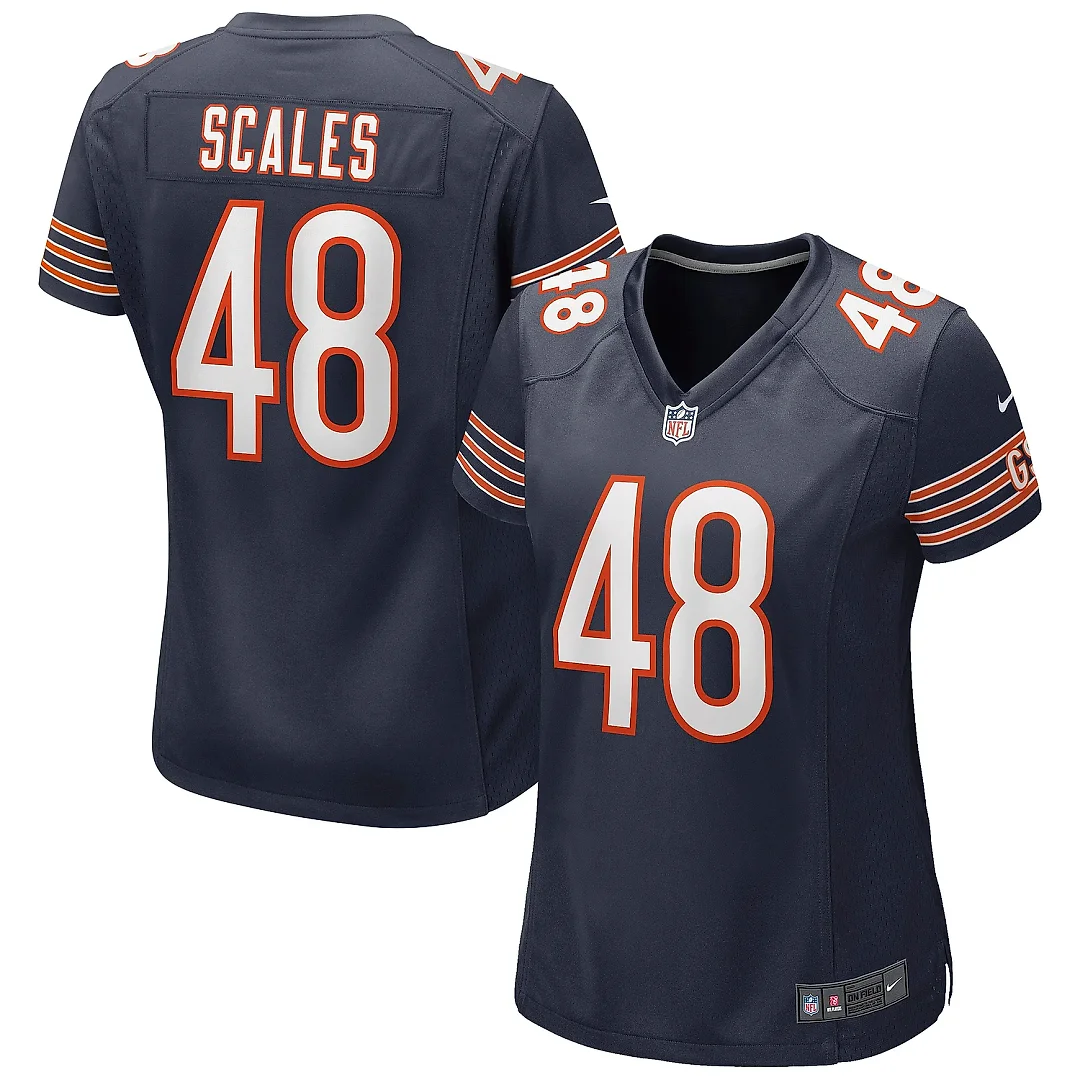 Zennovawear Women's Chicago Bears Patrick Scales Navy Game Jersey