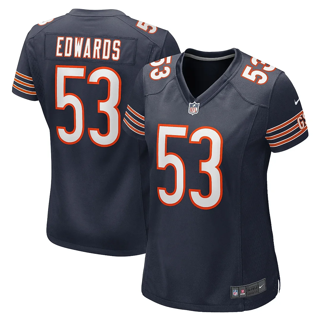 Zennovawear Women's Chicago Bears TJ Edwards Navy Game Player Jersey