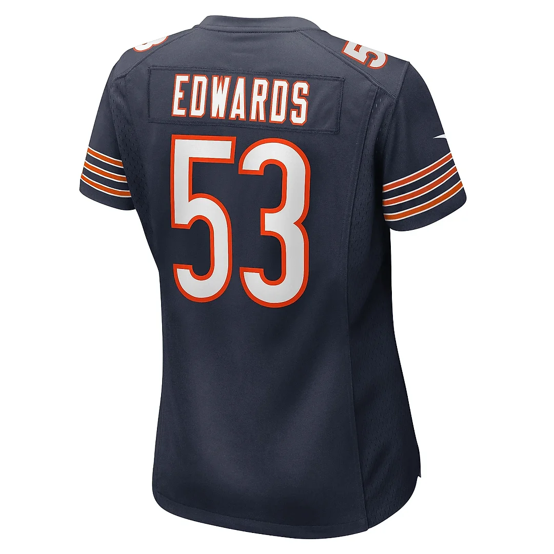 Zennovawear Women's Chicago Bears TJ Edwards Navy Game Player Jersey