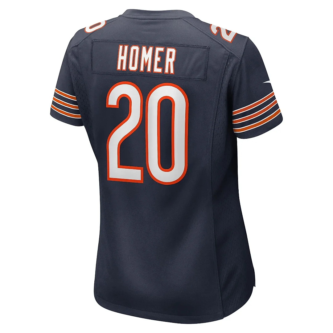 Zennovawear Women's Chicago Bears Travis Homer Navy Game Player Jersey