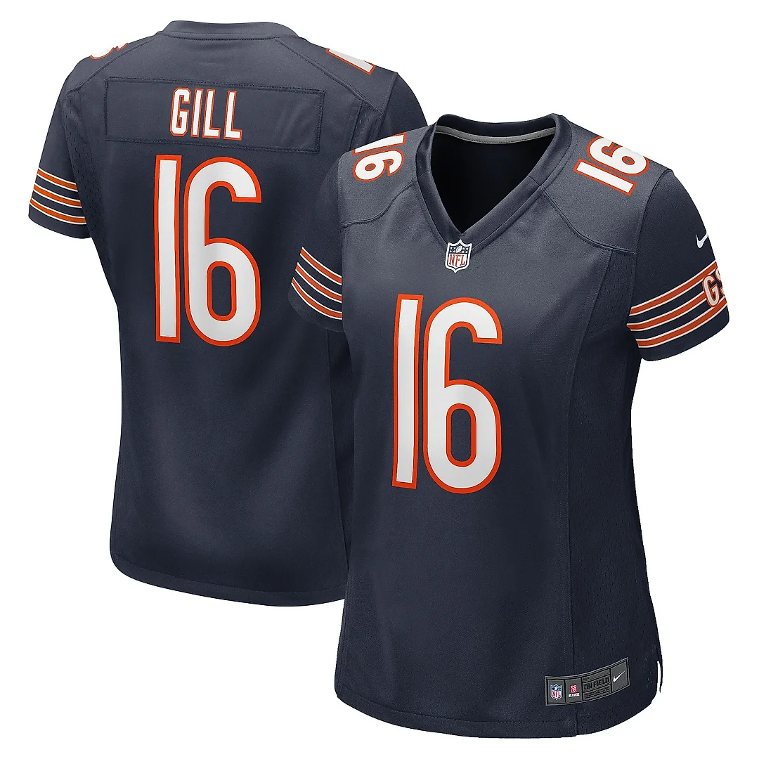Zennovawear Women's Chicago Bears Trenton Gill Navy Game Player Jersey