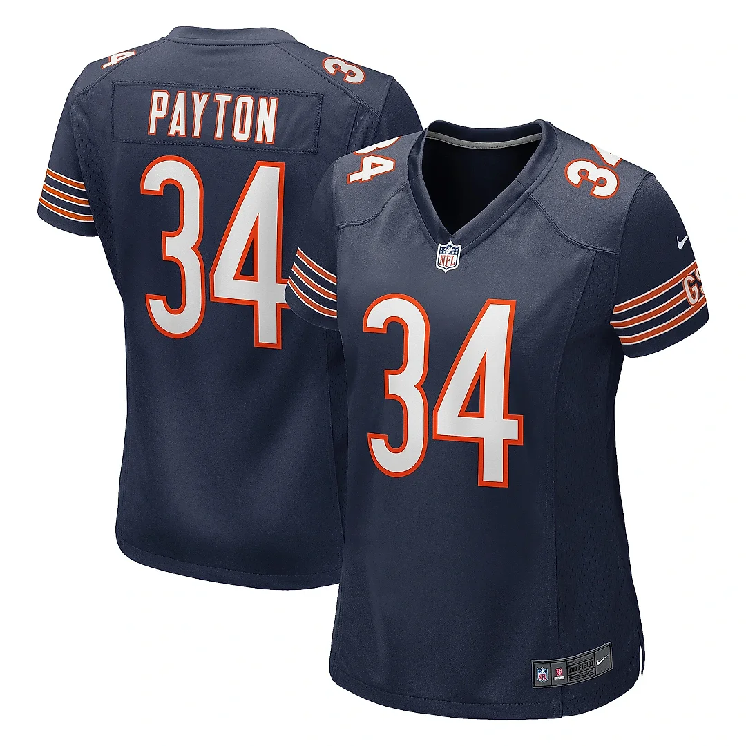 Zennovawear Women's Chicago Bears Walter Payton Navy Game Retired Player Jersey