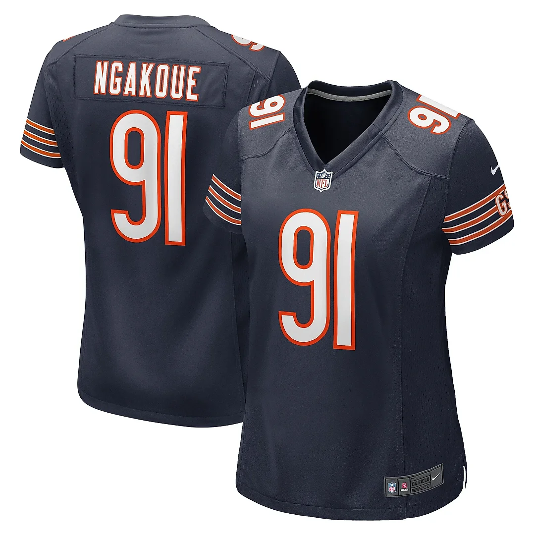Zennovawear Women's Chicago Bears Yannick Ngakoue Navy Team Game Jersey