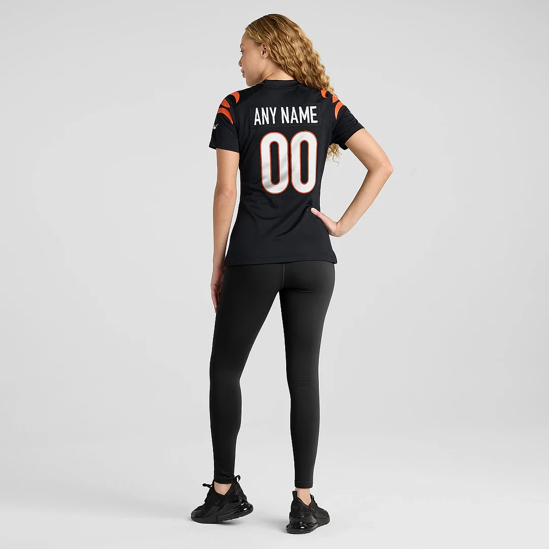 Zennovawear Women's Cincinnati Bengals Black Game Custom Jersey