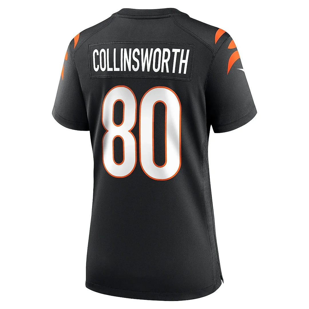 Zennovawear Women's Cincinnati Bengals Cris Collinsworth Black Team Retired Player Game Jersey