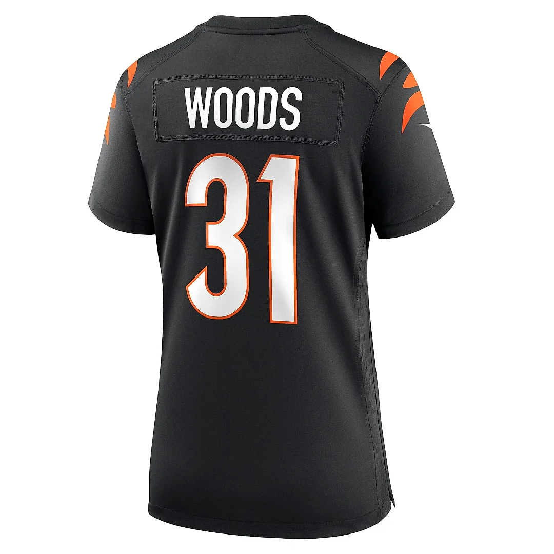 Zennovawear Women's Cincinnati Bengals Ickey Woods Black Retired Player Game Jersey