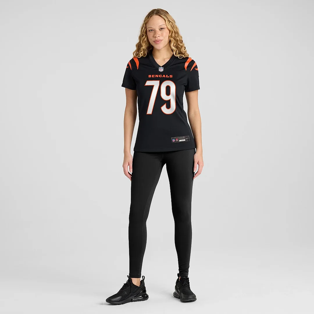 Zennovawear Women's Cincinnati Bengals Jackson Carman Black Game Jersey