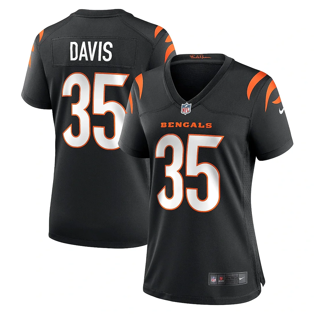 Zennovawear Women's Cincinnati Bengals Jalen Davis Black Game Player Jersey