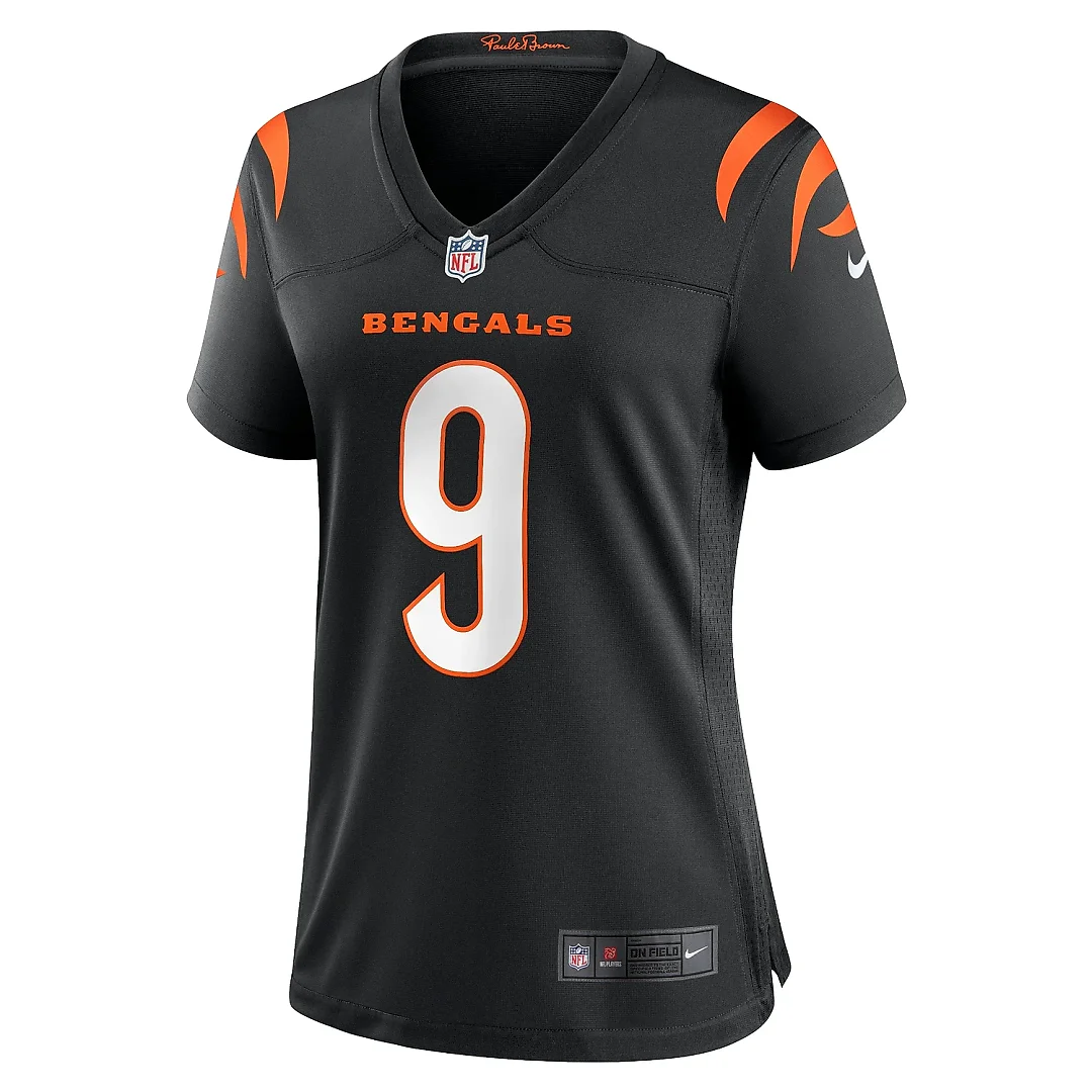 Zennovawear Women's Cincinnati Bengals Joe Burrow Black Player Game Jersey