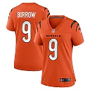 Zennovawear Women's Cincinnati Bengals Joe Burrow Orange Game Jersey