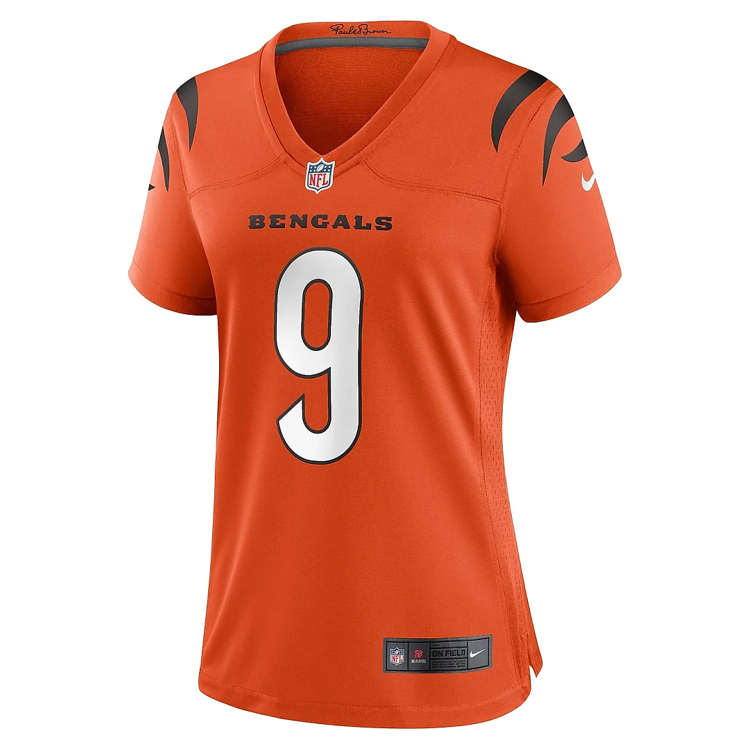Zennovawear Women's Cincinnati Bengals Joe Burrow Orange Game Jersey