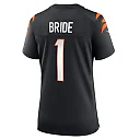 Zennovawear Women's Cincinnati Bengals Number 1 Bride Black Game Jersey