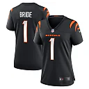Zennovawear Women's Cincinnati Bengals Number 1 Bride Black Game Jersey