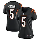 Zennovawear Women's Cincinnati Bengals Tee Higgins Black Game Player Jersey
