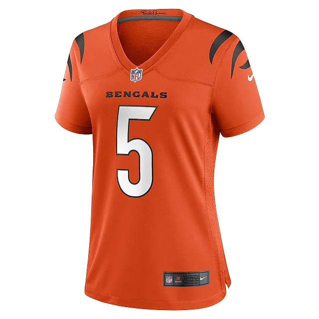 Zennovawear Women's Cincinnati Bengals Tee Higgins Orange Alternate Game Player Jersey