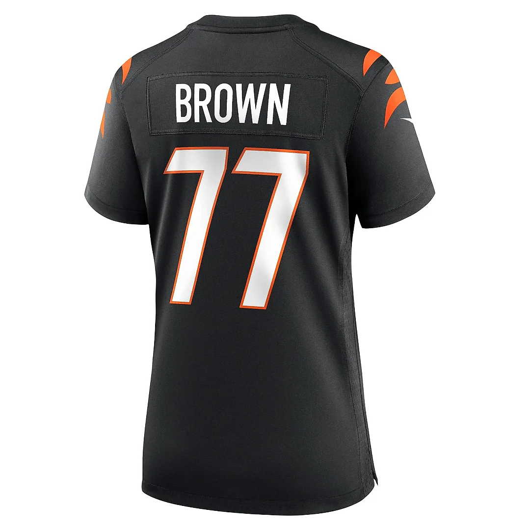 Zennovawear Women's Cincinnati Bengals Trent Brown Black Game Jersey