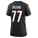 Zennovawear Women's Cincinnati Bengals Trent Brown Black Game Jersey