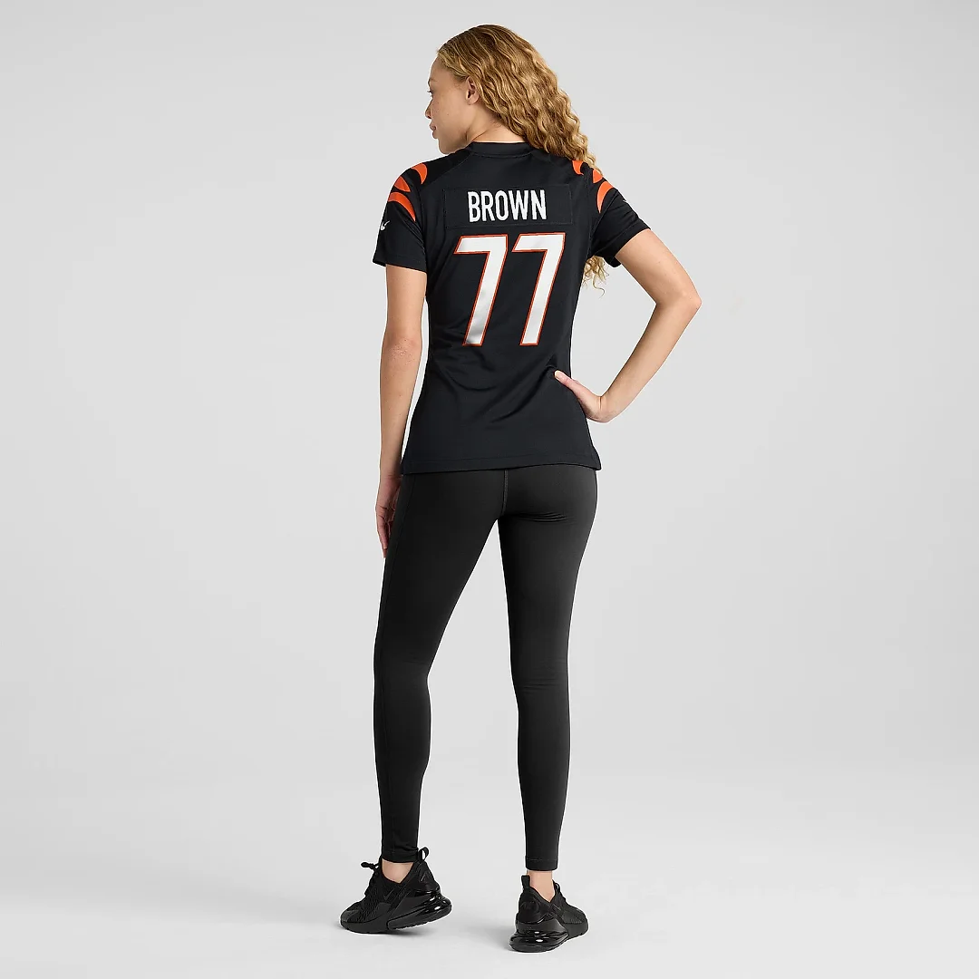 Zennovawear Women's Cincinnati Bengals Trent Brown Black Game Jersey