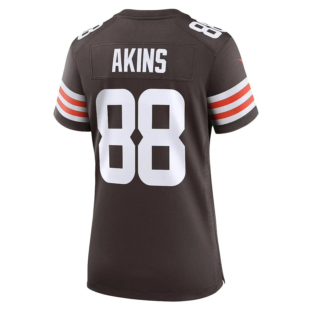 Zennovawear Women's Cleveland Browns Akins Brown Game Jersey