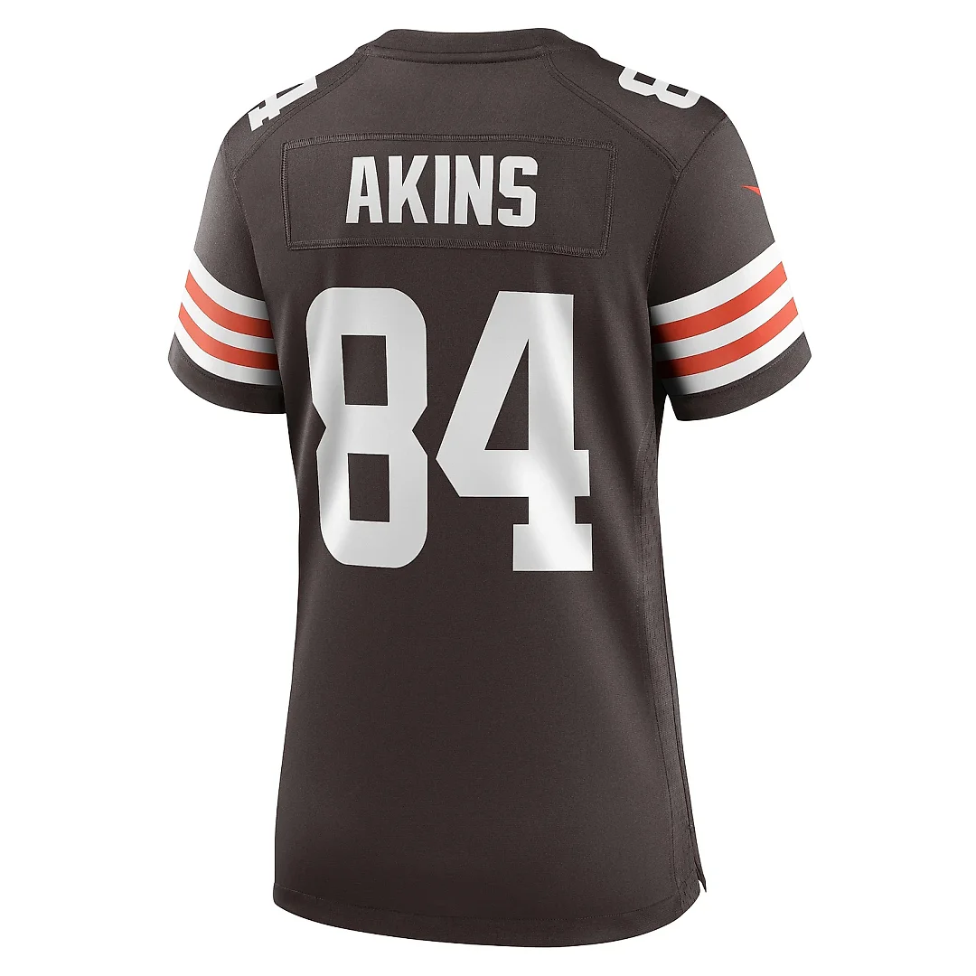 Zennovawear Women's Cleveland Browns Akins Brown Game Player Jersey