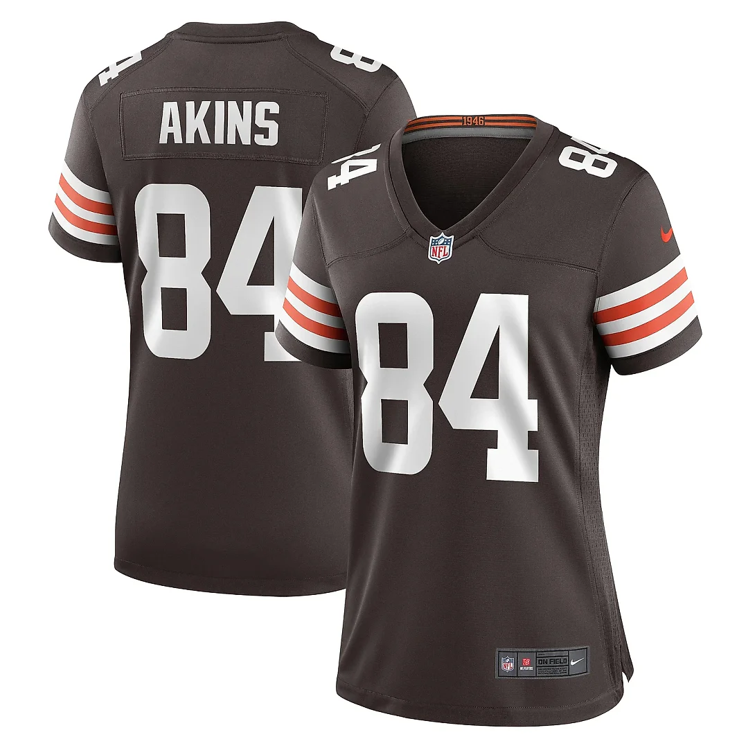 Zennovawear Women's Cleveland Browns Akins Brown Game Player Jersey