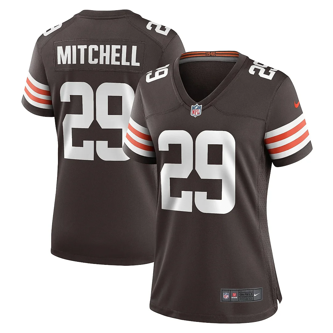 Zennovawear Women's Cleveland Browns Cameron Mitchell Brown Team Game Jersey