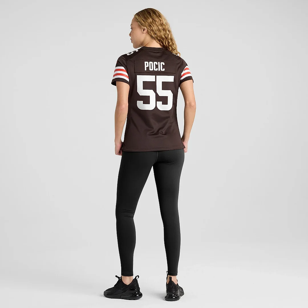 Zennovawear Women's Cleveland Browns Ethan Pocic Brown Game Jersey