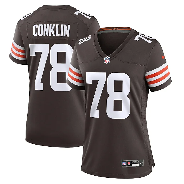 Zennovawear Women's Cleveland Browns Jack Conklin Brown Game Jersey