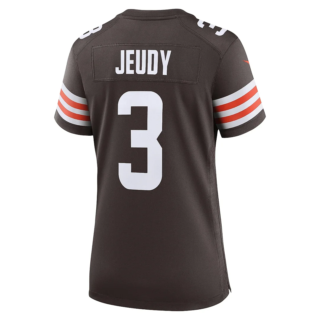Zennovawear Women's Cleveland Browns Jerry Jeudy Brown Game Jersey