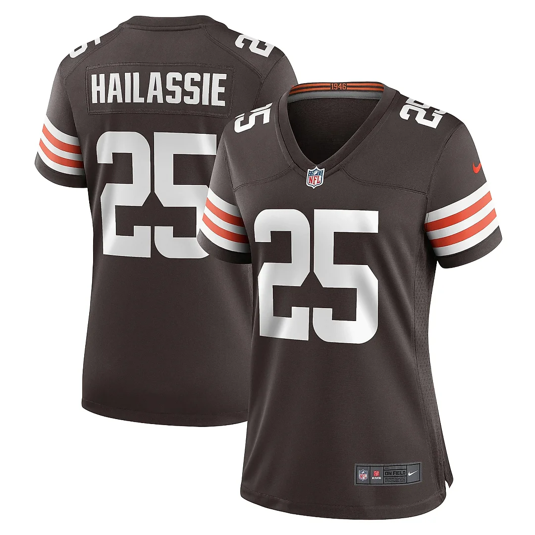 Zennovawear Women's Cleveland Browns Kahlef Hailassie Brown Team Game Jersey
