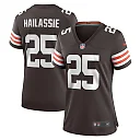 Zennovawear Women's Cleveland Browns Kahlef Hailassie Brown Team Game Jersey
