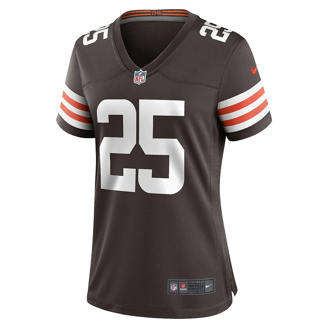 Zennovawear Women's Cleveland Browns Kahlef Hailassie Brown Team Game Jersey