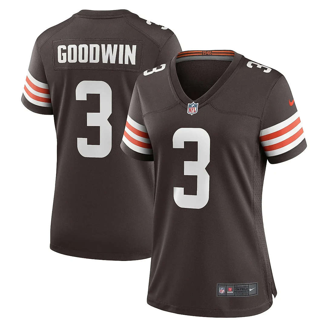 Zennovawear Women's Cleveland Browns Marquise Goodwin Brown Team Game Jersey