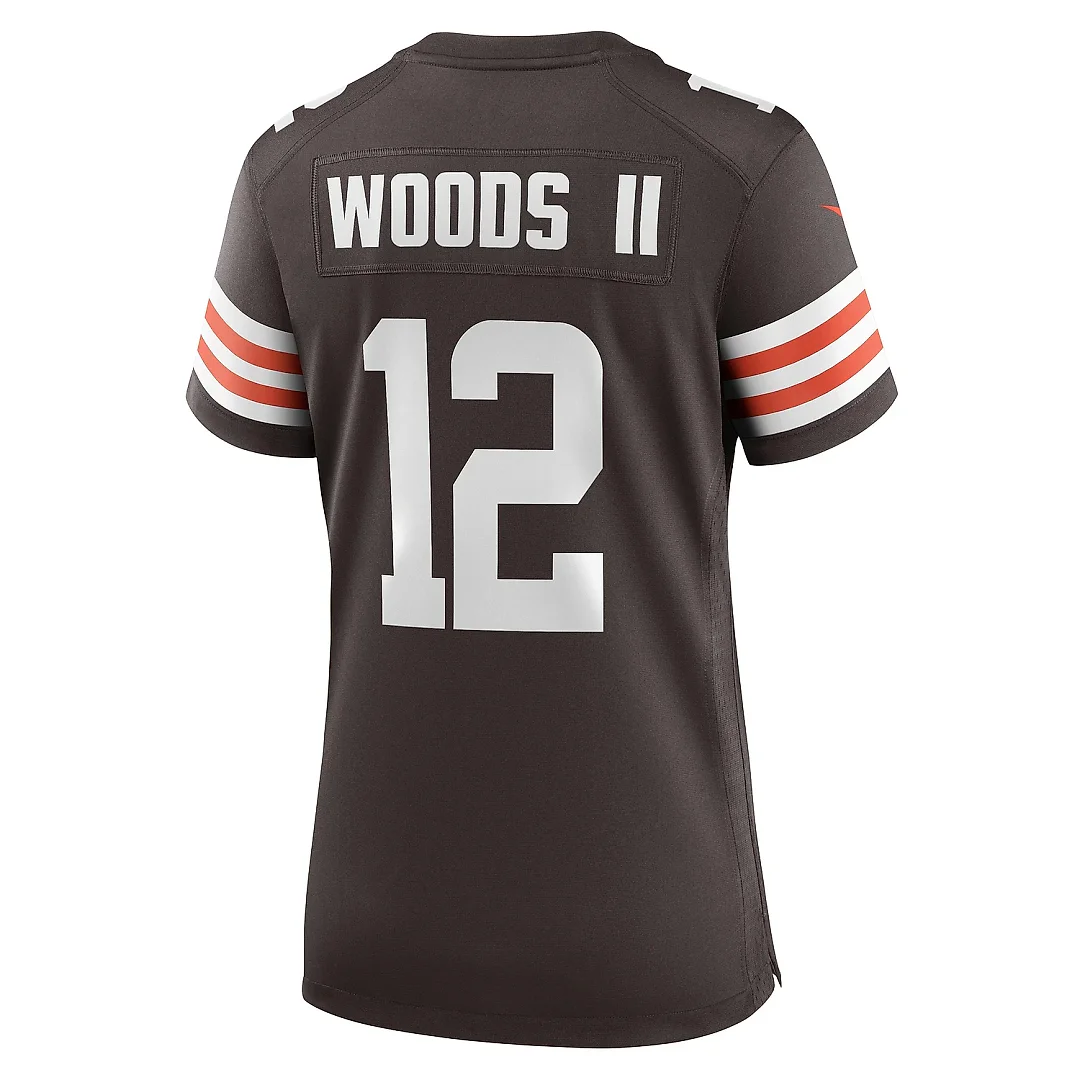 Zennovawear Women's Cleveland Browns Michael Woods II Brown Game Player Jersey