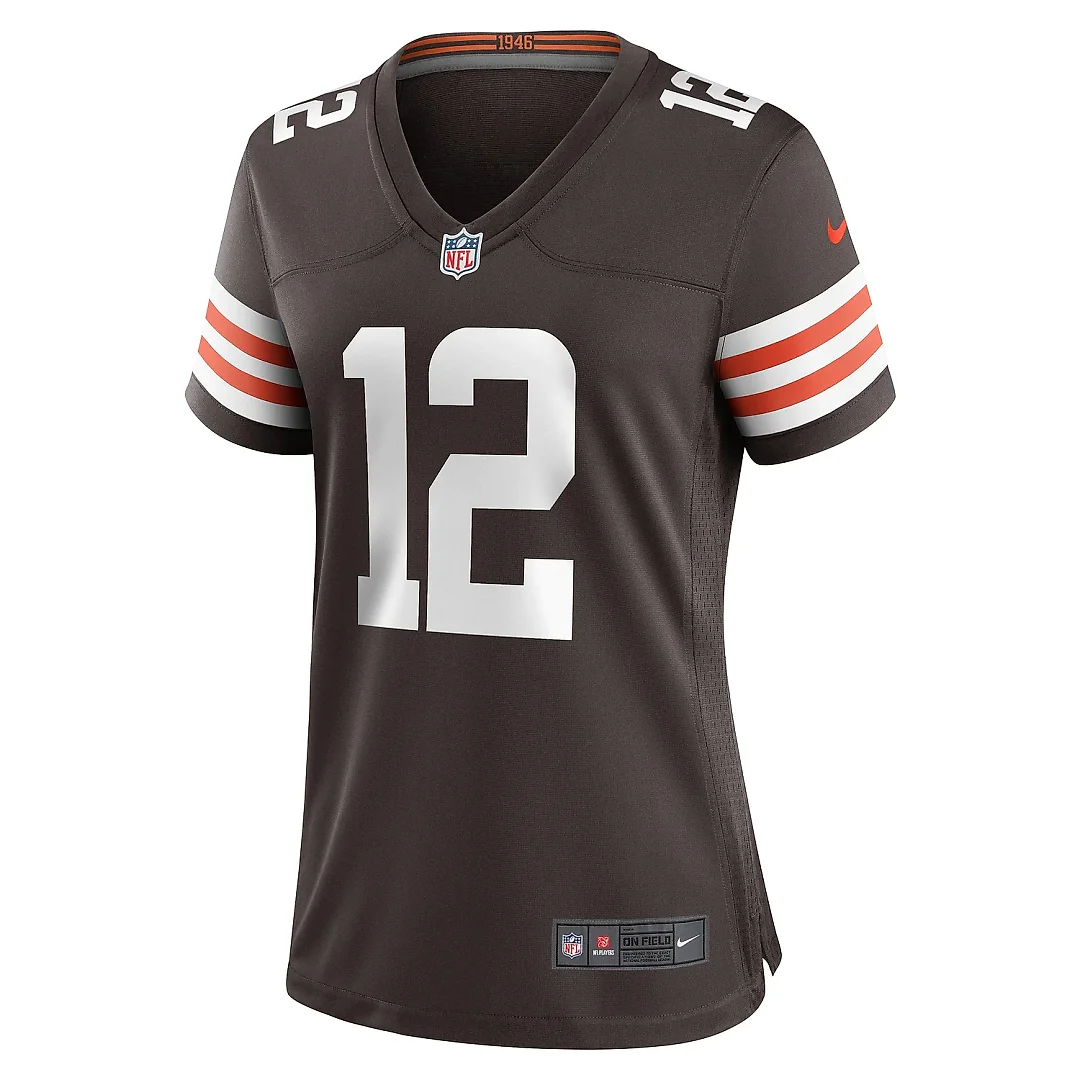 Zennovawear Women's Cleveland Browns Michael Woods II Brown Game Player Jersey