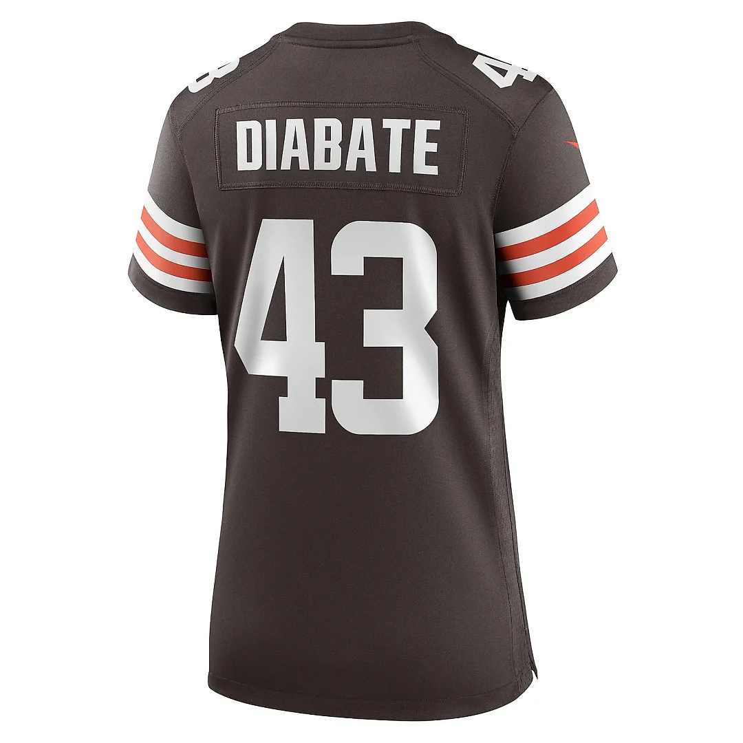 Zennovawear Women's Cleveland Browns Mohamoud Diabate Brown Team Game Jersey