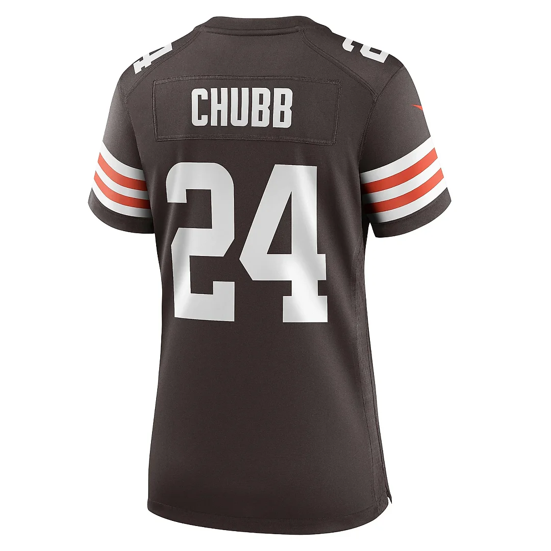 Zennovawear Women's Cleveland Browns Nick Chubb Brown Team Game Jersey