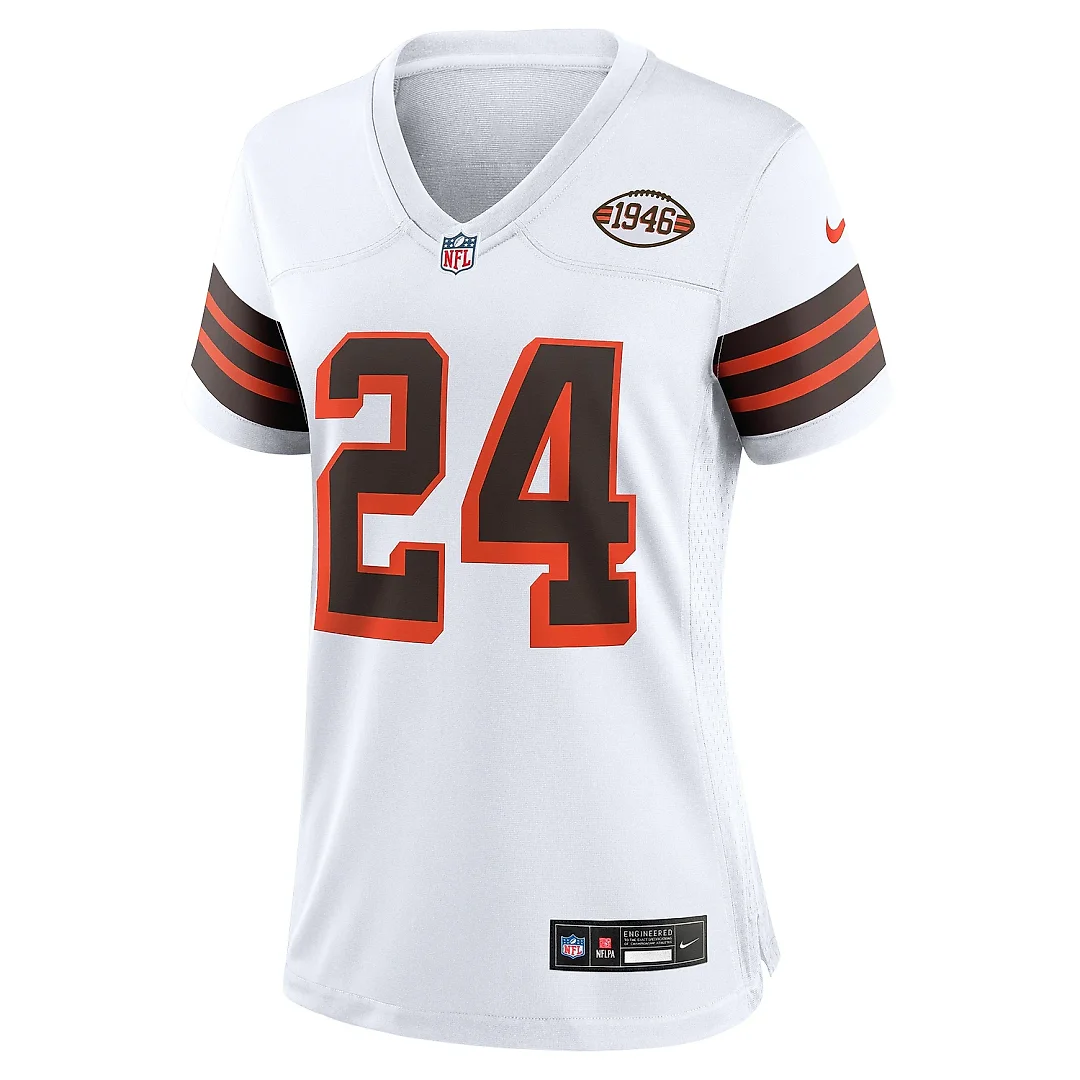 Zennovawear Women's Cleveland Browns Nick Chubb White Alternate Game Jersey