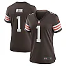 Zennovawear Women's Cleveland Browns Number 1 Mom Brown Game Jersey