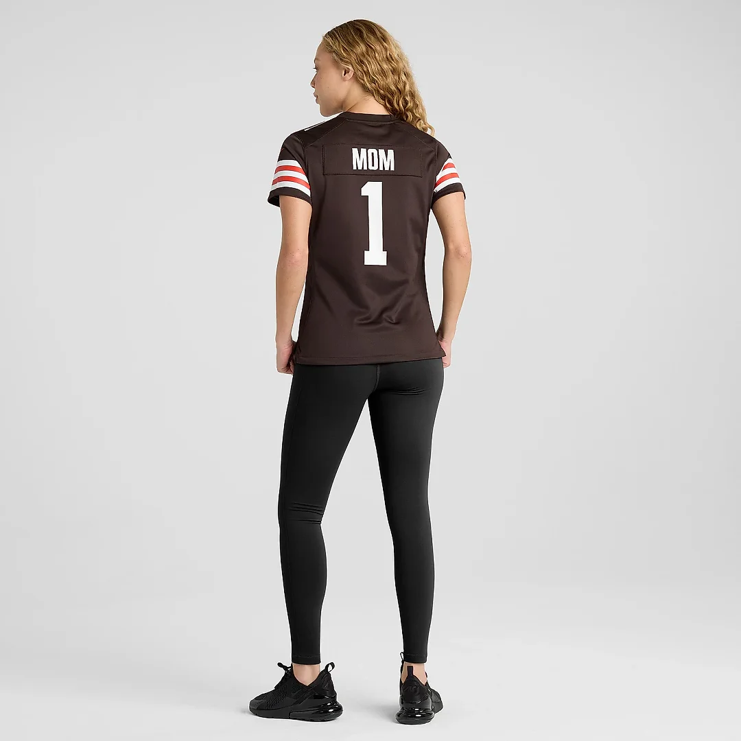 Zennovawear Women's Cleveland Browns Number 1 Mom Brown Game Jersey