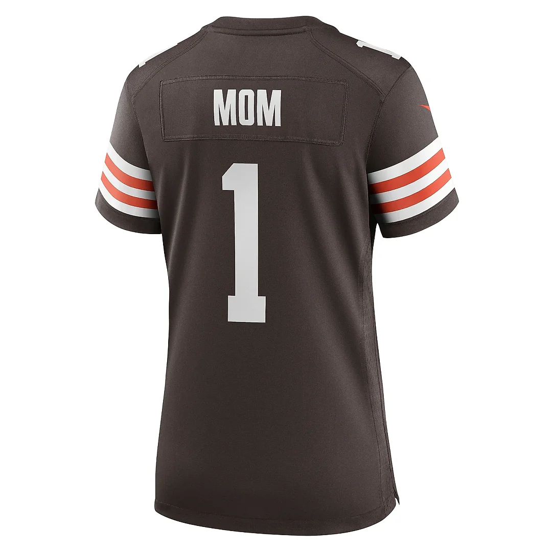 Zennovawear Women's Cleveland Browns Number 1 Mom Brown Game Jersey