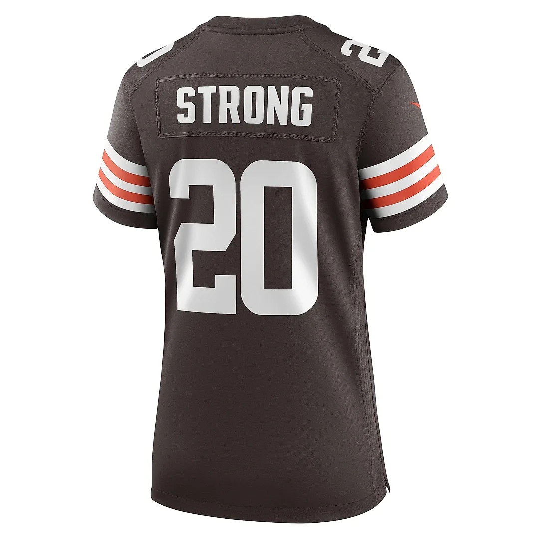 Zennovawear Women's Cleveland Browns Pierre Strong Jr. Brown Team Game Jersey